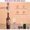 imageElectric Wine Opener Automatic Electric Wine Bottle Opener with Foil Cutter Wine Pourer Wine Drip Collar Vacuum Stopper Rechargeable Wine Corkscrew Gift Set for Wine LoversWine Gifts for Women