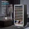 imageTylza 110 Bottles Wine Cooler 24 Inch Wine Cooler Refrigerator Built in or Freestanding Wine Fridge with Upgraded Compressor Low Noise Fast Cooling and Intelligent Temperature Memory