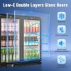 imageTylza 30 Inch Wine and Beverage Refrigerator Dual Zone Wine Beverage Cooler 30quot with French Door Under Counter Wine Beer Fridge BuiltIn or Freestanding Holds 29 Bottles and 110 Cans Black312L Back Bar Cooler BlackThree Door