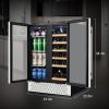 imageTylza 30 Inch Wine and Beverage Refrigerator Dual Zone Wine Beverage Cooler 30quot with French Door Under Counter Wine Beer Fridge BuiltIn or Freestanding Holds 29 Bottles and 110 Cans Black24 Dual Zone Wine Beverage Cooler