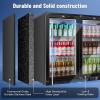 imageTylza 30 Inch Wine and Beverage Refrigerator Dual Zone Wine Beverage Cooler 30quot with French Door Under Counter Wine Beer Fridge BuiltIn or Freestanding Holds 29 Bottles and 110 Cans Black312L Back Bar Cooler BlackThree Door