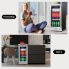 imageTylza 30 Inch Wine and Beverage Refrigerator Dual Zone Wine Beverage Cooler 30quot with French Door Under Counter Wine Beer Fridge BuiltIn or Freestanding Holds 29 Bottles and 110 Cans Black130 Cans