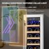 imageTylza 8 Bottle Wine Fridge Wine Cellar with LowE Tempered Glass Door LED Touchscreen Lock Frost Free No Vibration Wine Cooler Refrigerator for Red White Champagne or Sparkling Wine BlackMini Fridges