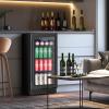 imageTylza 8 Bottle Wine Fridge Wine Cellar with LowE Tempered Glass Door LED Touchscreen Lock Frost Free No Vibration Wine Cooler Refrigerator for Red White Champagne or Sparkling Wine Black15 Beverage Cooler BlackGlass Door