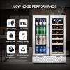 imageTylza 8 Bottle Wine Fridge Wine Cellar with LowE Tempered Glass Door LED Touchscreen Lock Frost Free No Vibration Wine Cooler Refrigerator for Red White Champagne or Sparkling Wine Black24 Dual Zone Wine Beverage Cooler