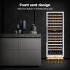 imageTylza 8 Bottle Wine Fridge Wine Cellar with LowE Tempered Glass Door LED Touchscreen Lock Frost Free No Vibration Wine Cooler Refrigerator for Red White Champagne or Sparkling Wine Black24 Wine Cooler 180 Bottles Dual Zone