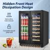 imageTylza 8 Bottle Wine Fridge Wine Cellar with LowE Tempered Glass Door LED Touchscreen Lock Frost Free No Vibration Wine Cooler Refrigerator for Red White Champagne or Sparkling Wine Black24 Dual Zone Wine Beverage Cooler Black