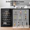 imageTylza 8 Bottle Wine Fridge Wine Cellar with LowE Tempered Glass Door LED Touchscreen Lock Frost Free No Vibration Wine Cooler Refrigerator for Red White Champagne or Sparkling Wine Black17 24 Bottle Wine Cooler Black