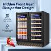 imageTylza 8 Bottle Wine Fridge Wine Cellar with LowE Tempered Glass Door LED Touchscreen Lock Frost Free No Vibration Wine Cooler Refrigerator for Red White Champagne or Sparkling Wine Black30 Dual Zone Wine Beverage Cooler Black