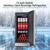 imageTylza 8 Bottle Wine Fridge Wine Cellar with LowE Tempered Glass Door LED Touchscreen Lock Frost Free No Vibration Wine Cooler Refrigerator for Red White Champagne or Sparkling Wine Black15 Outdoor Beverage Cooler