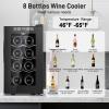 imageTylza 8 Bottle Wine Fridge Wine Cellar with LowE Tempered Glass Door LED Touchscreen Lock Frost Free No Vibration Wine Cooler Refrigerator for Red White Champagne or Sparkling Wine Black10 8 Bottle Wine Cooler Black