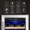 imageTylza 8 Bottle Wine Fridge Wine Cellar with LowE Tempered Glass Door LED Touchscreen Lock Frost Free No Vibration Wine Cooler Refrigerator for Red White Champagne or Sparkling Wine Black15 Wine Cooler Single Zone