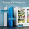 imageTylza Back Bar Cooler With 2 Glass Doors 72 CuFt Commercial Back Bar Fridge with LED Lighting Safety Locks Under Counter Refrigerator for Soda Drinks Beer Wine White