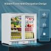 imageTylza Back Bar Cooler With 2 Glass Doors 72 CuFt Commercial Back Bar Fridge with LED Lighting Safety Locks Under Counter Refrigerator for Soda Drinks Beer Wine White