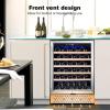 imageTylza Wine and Beverage Refrigerator 24 inch Dual Zone Wine Beverage Cooler Builtin and Freestanding with Seamless Stainless Steel Door Quick Cooling Under Counter Beer Wine refrigerator24 Wine Cooler Single Zone