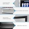 imageTylza Wine and Beverage Refrigerator 24 inch Dual Zone Wine Beverage Cooler Builtin and Freestanding with Seamless Stainless Steel Door Quick Cooling Under Counter Beer Wine refrigerator24 Beverage CoolerGlass Door