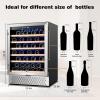 imageTylza Wine and Beverage Refrigerator 24 inch Dual Zone Wine Beverage Cooler Builtin and Freestanding with Seamless Stainless Steel Door Quick Cooling Under Counter Beer Wine refrigerator24 Wine Cooler Single Zone