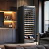 imageTylza Wine and Beverage Refrigerator 24 inch Dual Zone Wine Beverage Cooler Builtin and Freestanding with Seamless Stainless Steel Door Quick Cooling Under Counter Beer Wine refrigerator24 Wine Cooler 154 Bottles