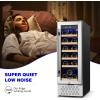 imageTylza Wine and Beverage Refrigerator 24 inch Dual Zone Wine Beverage Cooler Builtin and Freestanding with Seamless Stainless Steel Door Quick Cooling Under Counter Beer Wine refrigerator12 Wine Refrigerator