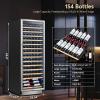 imageTylza Wine and Beverage Refrigerator 24 inch Dual Zone Wine Beverage Cooler Builtin and Freestanding with Seamless Stainless Steel Door Quick Cooling Under Counter Beer Wine refrigerator24 Wine Cooler 154 Bottles