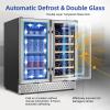 imageTylza Wine and Beverage Refrigerator 24 inch Dual Zone Wine Beverage Cooler Builtin and Freestanding with Seamless Stainless Steel Door Quick Cooling Under Counter Beer Wine refrigerator30 Dual Zone Wine Beverage Cooler