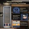 imageTylza Wine and Beverage Refrigerator 24 inch Dual Zone Wine Beverage Cooler Builtin and Freestanding with Seamless Stainless Steel Door Quick Cooling Under Counter Beer Wine refrigerator24 Wine Cooler 154 Bottles