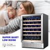 imageTylza Wine and Beverage Refrigerator 24 inch Dual Zone Wine Beverage Cooler Builtin and Freestanding with Seamless Stainless Steel Door Quick Cooling Under Counter Beer Wine refrigerator24 Wine Cooler Single Zone