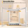 imageTylza Wine and Beverage Refrigerator 24 inch Dual Zone Wine Beverage Cooler Builtin and Freestanding with Seamless Stainless Steel Door Quick Cooling Under Counter Beer Wine refrigerator24 Beverage Cooler WhiteGlass Door