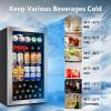 imageTylza Wine and Beverage Refrigerator 24 inch Dual Zone Wine Beverage Cooler Builtin and Freestanding with Seamless Stainless Steel Door Quick Cooling Under Counter Beer Wine refrigerator322 CuFt Beverage Cooler Silver