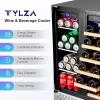 imageTylza Wine and Beverage Refrigerator 24 inch Dual Zone Wine Beverage Cooler Builtin and Freestanding with Seamless Stainless Steel Door Quick Cooling Under Counter Beer Wine refrigerator24 Outdoor Wine and Beverage Cooler