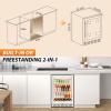 imageTylza Wine and Beverage Refrigerator 24 inch Dual Zone Wine Beverage Cooler Builtin and Freestanding with Seamless Stainless Steel Door Quick Cooling Under Counter Beer Wine refrigerator24 Beverage Cooler WhiteGlass Door