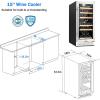 imageTylza Wine and Beverage Refrigerator 24 inch Dual Zone Wine Beverage Cooler Builtin and Freestanding with Seamless Stainless Steel Door Quick Cooling Under Counter Beer Wine refrigerator15 Wine Cooler Dual Zone