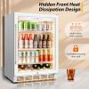 imageTylza Wine and Beverage Refrigerator 24 inch Dual Zone Wine Beverage Cooler Builtin and Freestanding with Seamless Stainless Steel Door Quick Cooling Under Counter Beer Wine refrigerator24 Beverage Cooler WhiteGlass Door