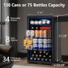 imageTylza Wine and Beverage Refrigerator 24 inch Dual Zone Wine Beverage Cooler Builtin and Freestanding with Seamless Stainless Steel Door Quick Cooling Under Counter Beer Wine refrigerator322 CuFt Beverage Cooler Silver