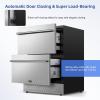 imageTylza Wine and Beverage Refrigerator 24 inch Dual Zone Wine Beverage Cooler Builtin and Freestanding with Seamless Stainless Steel Door Quick Cooling Under Counter Beer Wine refrigerator24 Outdoor Dual Drawers Cooler