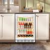 imageTylza Wine and Beverage Refrigerator 24 inch Dual Zone Wine Beverage Cooler Builtin and Freestanding with Seamless Stainless Steel Door Quick Cooling Under Counter Beer Wine refrigerator24 Beverage Cooler WhiteGlass Door