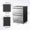imageTylza Wine and Beverage Refrigerator 24 inch Dual Zone Wine Beverage Cooler Builtin and Freestanding with Seamless Stainless Steel Door Quick Cooling Under Counter Beer Wine refrigerator24 Outdoor Dual Drawers Cooler