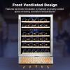imageTylza Wine and Beverage Refrigerator 24 inch Dual Zone Wine Beverage Cooler Builtin and Freestanding with Seamless Stainless Steel Door Quick Cooling Under Counter Beer Wine refrigerator24 Wine Cooler Dual Zone