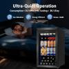 imageTylza Wine and Beverage Refrigerator 24 inch Dual Zone Wine Beverage Cooler Builtin and Freestanding with Seamless Stainless Steel Door Quick Cooling Under Counter Beer Wine refrigerator322 CuFt Beverage Cooler Black