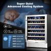 imageTylza Wine and Beverage Refrigerator 24 inch Dual Zone Wine Beverage Cooler Builtin and Freestanding with Seamless Stainless Steel Door Quick Cooling Under Counter Beer Wine refrigerator24 Wine Cooler Dual Zone