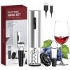 imageElectric Wine Opener Automatic Electric Wine Bottle Opener with Foil Cutter Wine Pourer Vacuum Stopper Rechargeable Wine Corkscrew Remover Gift Set for Wine Lovers Wine Gifts for Women