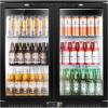 200L Back Bar Cooler Black(Double Door)