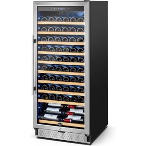 imageTylza 110 Bottles Wine Cooler 24 Inch Wine Cooler Refrigerator Built in or Freestanding Wine Fridge with Upgraded Compressor Low Noise Fast Cooling and Intelligent Temperature Memory