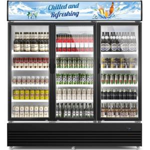 imageTylza 30 Inch Wine and Beverage Refrigerator Dual Zone Wine Beverage Cooler 30quot with French Door Under Counter Wine Beer Fridge BuiltIn or Freestanding Holds 29 Bottles and 110 Cans Black59 Cu Ft Commercial Display FridgeThree Door