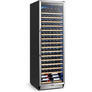 imageTylza 8 Bottle Wine Fridge Wine Cellar with LowE Tempered Glass Door LED Touchscreen Lock Frost Free No Vibration Wine Cooler Refrigerator for Red White Champagne or Sparkling Wine Black24 Wine Cooler 189 Bottles