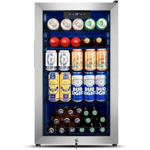 imageTylza Wine and Beverage Refrigerator 24 inch Dual Zone Wine Beverage Cooler Builtin and Freestanding with Seamless Stainless Steel Door Quick Cooling Under Counter Beer Wine refrigerator322 CuFt Beverage Cooler Silver
