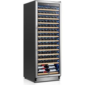imageTylza Wine and Beverage Refrigerator 24 inch Dual Zone Wine Beverage Cooler Builtin and Freestanding with Seamless Stainless Steel Door Quick Cooling Under Counter Beer Wine refrigerator24 Wine Cooler 154 Bottles
