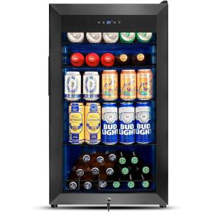 imageTylza Wine and Beverage Refrigerator 24 inch Dual Zone Wine Beverage Cooler Builtin and Freestanding with Seamless Stainless Steel Door Quick Cooling Under Counter Beer Wine refrigerator322 CuFt Beverage Cooler Black