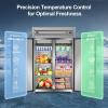 imageTylza Commercial Refrigerator and Freezer Combo 48quot W Dual Temperature Zones All Stainless Steel Design 770L 6 Adjustable Shelves Refrigerator and Freezer Combo for Restuarant Shop Garage etcStainless Steel