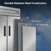 imageTylza Commercial Refrigerator and Freezer Combo 48quot W Dual Temperature Zones All Stainless Steel Design 770L 6 Adjustable Shelves Refrigerator and Freezer Combo for Restuarant Shop Garage etcStainless Steel